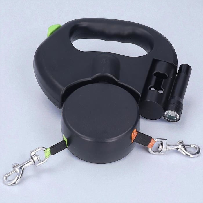 Zesto DuoFlex™ – Retractable Double Leash with Built-in LED Light