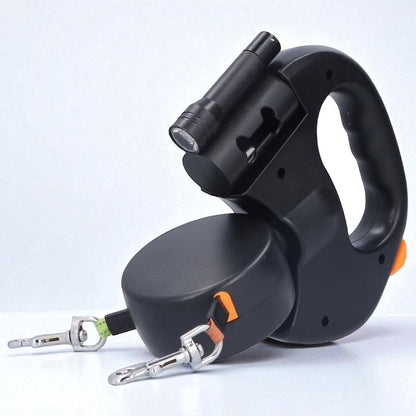 Zesto DuoFlex™ – Retractable Double Leash with Built-in LED Light